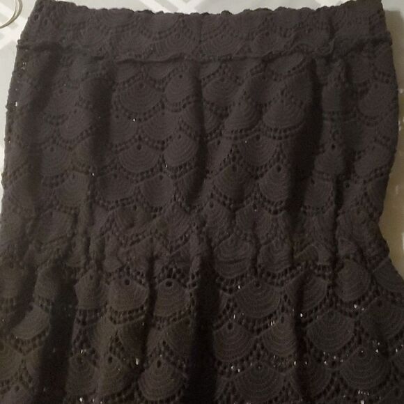 MUD PIE CROCHE DRESS SIZE L BLACK - Picture 6 of 9